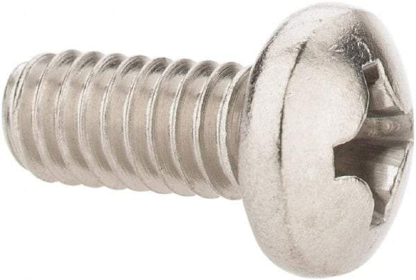 Value Collection - #12-24 UNC, 1/2" Length Under Head Phillips Drive Machine Screw - Pan Head, Grade 18-8 Stainless Steel, Uncoated, Without Washer - Exact Industrial Supply