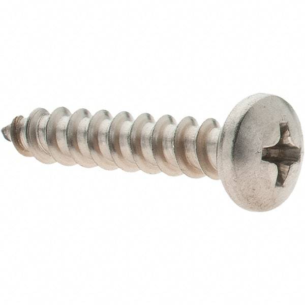 Value Collection - #10 Pan Head Phillips Sheet Metal Screw - Stainless Steel, 1" Length Under Head, Grade 316 - Exact Industrial Supply