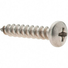 Value Collection - #10 Pan Head Phillips Sheet Metal Screw - Stainless Steel, 1" Length Under Head, Grade 316 - Exact Industrial Supply