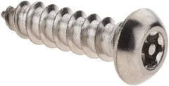 Value Collection - #14 Button Head Pin In Torx Sheet Metal Screw - Stainless Steel, 1" Length Under Head, Grade 18-8, T27 Drive - Exact Industrial Supply