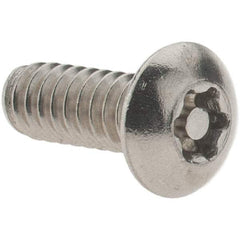 Value Collection - #10-24 UNC Pin In Torx Drive, Button Screw - Grade 18-8 Stainless Steel, Uncoated, 1/2" Length Under Head - Exact Industrial Supply