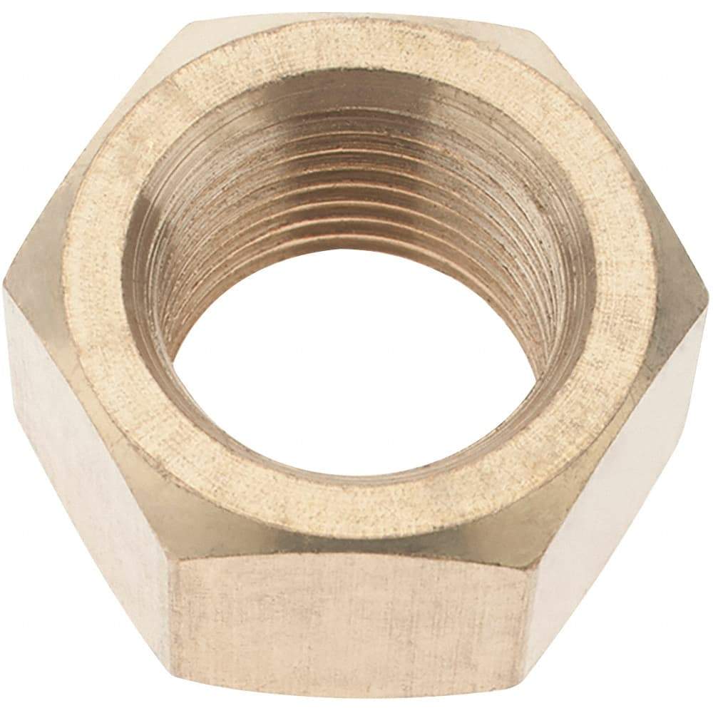 Value Collection - 3/4-18 UNF Brass Right Hand Hex Nut - 1-7/64" Across Flats, 41/64" High - Exact Industrial Supply