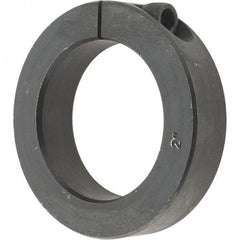 Value Collection - 2" Bore, Steel, One Piece Clamp Collar - 3" Outside Diam, 11/16" Wide - Exact Industrial Supply