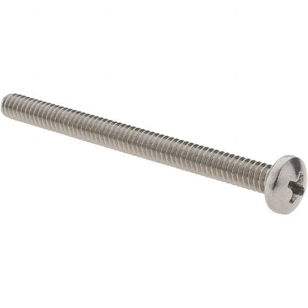 Value Collection - #10-24 UNC, 2-1/2" Length Under Head Phillips Drive Machine Screw - Pan Head, Grade 18-8 Stainless Steel, Uncoated, Without Washer - Exact Industrial Supply