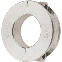 Value Collection - 15/16" Bore, Stainless Steel, Two Piece Two Piece Split Shaft Collar - 1-3/4" Outside Diam, 1/2" Wide - Exact Industrial Supply