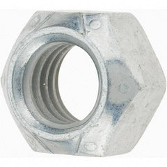 Value Collection - 1/2-13 UNC Grade C Hex Lock Nut with Distorted Thread - Zinc-Plated with Wax Finish - Exact Industrial Supply