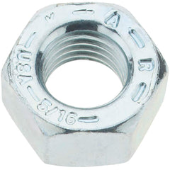 Value Collection - 5/16-24 UNF Steel Right Hand Hex Nut - 1/2" Across Flats, 17/64" High, Zinc Yellow Dichromate Finish - Exact Industrial Supply