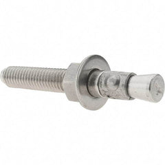 Value Collection - 1/2" Diam, 1/2" Drill, 3-3/4" OAL, 1-5/8" Min Embedment Wedge Expansion Concrete Anchor - 304 Stainless Steel, Hex Nut Head, Hex Drive, 2-3/8" Thread Length - Exact Industrial Supply