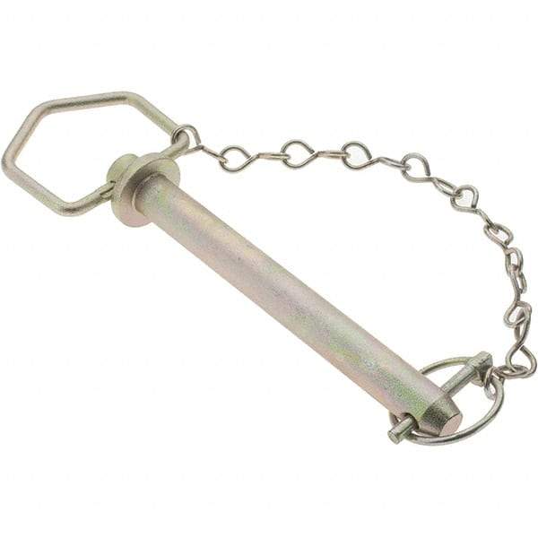 Value Collection - 3/4" Pin Diam, 7" Long, Zinc Plated Steel Hitch Pin - 6-1/4" Usable Length - Exact Industrial Supply