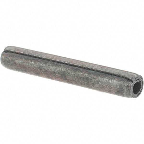 Value Collection - 3/16" Diam x 1-1/4" Long Coiled Spring Pin - Grade 1070-1090 Alloy Steel, Black Oxide Finish - Exact Industrial Supply