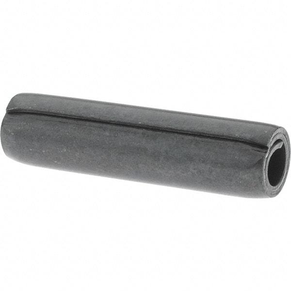Value Collection - 5/16" Diam x 1-1/4" Long Coiled Spring Pin - Grade 1070-1090 Alloy Steel, Black Oxide Finish - Exact Industrial Supply