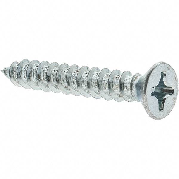 Value Collection - #12 Flat Head Phillips Sheet Metal Screw - Steel, 1-1/2" OAL, Grade 2 - Exact Industrial Supply