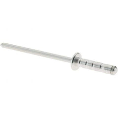 RivetKing - Dome Head Aluminum Multi Grip Blind Rivet - Steel Mandrel, 0.157" to 0.315" Grip, 0.468" Length Under Head, 1/8" Body Diam - Exact Industrial Supply