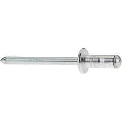 RivetKing - Dome Head Aluminum Multi Grip Blind Rivet - Steel Mandrel, 0.063" to 0.252" Grip, 0.44" Length Under Head, 3/16" Body Diam - Exact Industrial Supply