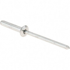 RivetKing - Size 4-8 Dome Head Aluminum Open End Blind Rivet - Aluminum Mandrel, 3/8" to 1/2" Grip, 1/8" Body Diam - Exact Industrial Supply