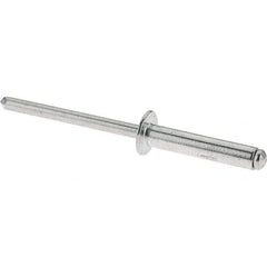 RivetKing - Size 6-12 Dome Head Aluminum Open End Blind Rivet - Aluminum Mandrel, 5/8" to 3/4" Grip, 3/16" Body Diam - Exact Industrial Supply