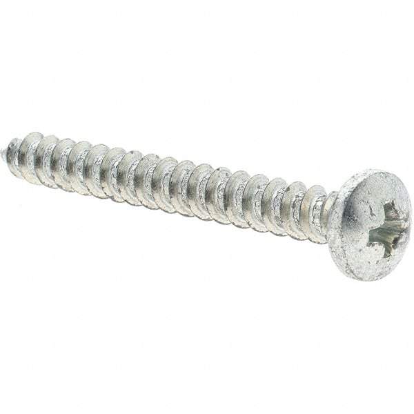 Value Collection - #10 Pan Head Phillips Sheet Metal Screw - Steel, 1-3/4" Length Under Head, Grade 2 - Exact Industrial Supply