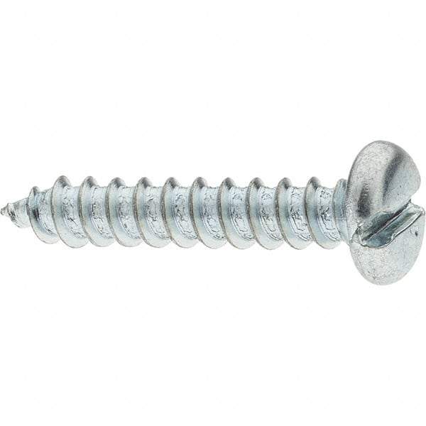 Value Collection - #14 Pan Head Slotted Sheet Metal Screw - Steel, 1-1/4" Length Under Head, Grade 2 - Exact Industrial Supply