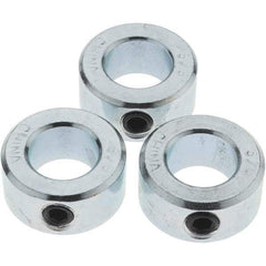 Value Collection - 5/8" Bore, Steel, Set Screw Shaft Collar - 1-1/8" Outside Diam, 1/2" Wide - Exact Industrial Supply