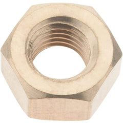 Value Collection - 5/16-24 UNF Brass Right Hand Hex Nut - 1/2" Across Flats, 17/64" High - Exact Industrial Supply