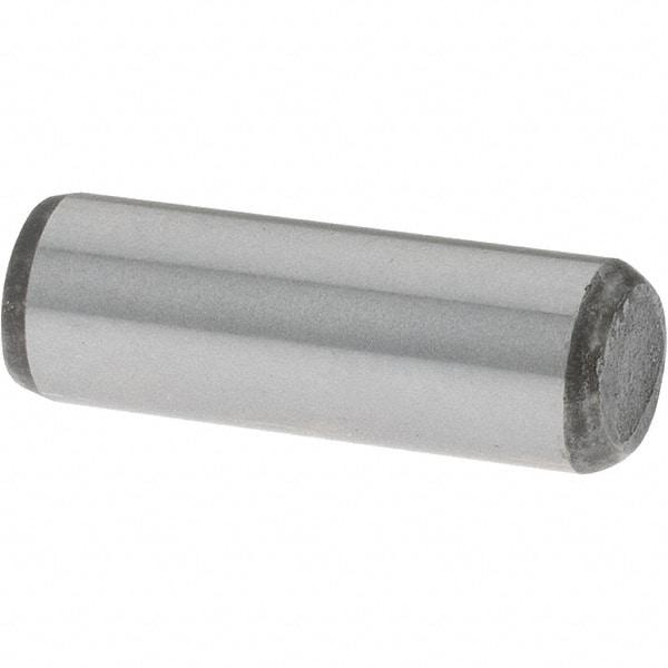 Value Collection - 1/4" Diam x 3/4" Pin Length Grade 8 Alloy Steel Standard Dowel Pin - C 50-58 Hardness, 12,800 Lb Breaking Strength, 1 Beveled & 1 Rounded End - Exact Industrial Supply