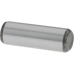Value Collection - 1/4" Diam x 3/4" Pin Length Grade 8 Alloy Steel Standard Dowel Pin - C 50-58 Hardness, 12,800 Lb Breaking Strength, 1 Beveled & 1 Rounded End - Exact Industrial Supply