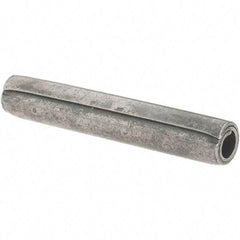 Value Collection - 7/32" Diam x 1-3/8" Long Coiled Spring Pin - Grade 1070-1090 Alloy Steel, Uncoated - Exact Industrial Supply