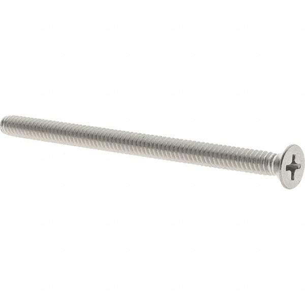 Value Collection - #10-24 UNC, 3" OAL Phillips Drive Machine Screw - Flat Head, Grade 18-8 Stainless Steel, Uncoated, Without Washer - Exact Industrial Supply