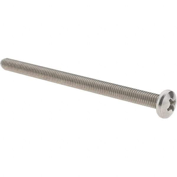 Value Collection - #10-32 UNF, 3" Length Under Head Phillips Drive Machine Screw - Pan Head, Grade 18-8 Stainless Steel, Uncoated, Without Washer - Exact Industrial Supply