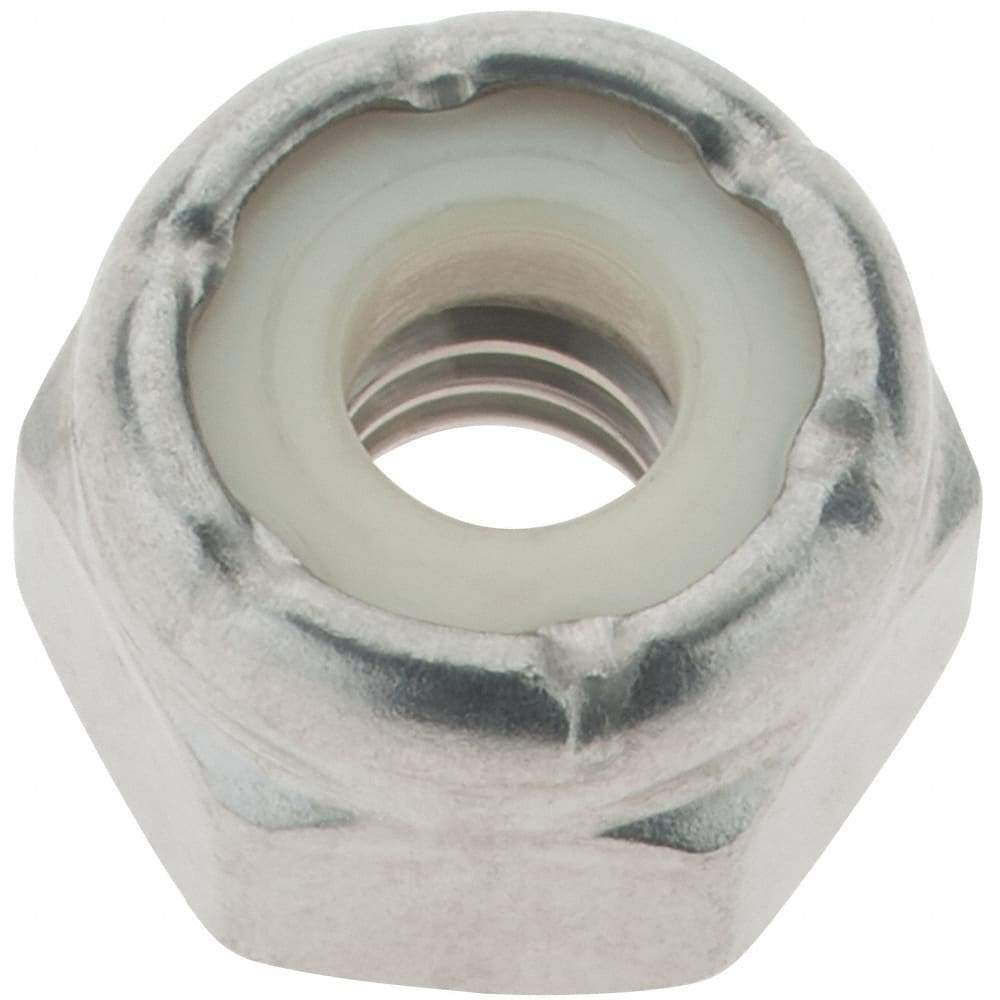 Value Collection - #12-24 UNC 18-8 Hex Lock Nut with Nylon Insert - 9/32" High - Exact Industrial Supply