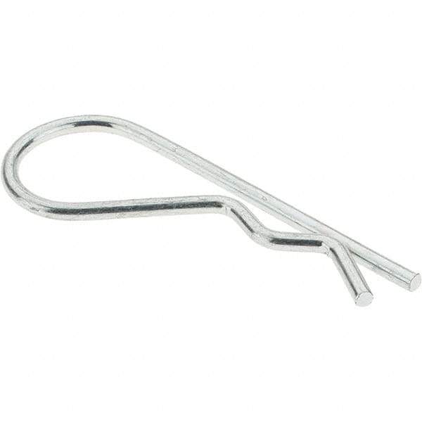 Value Collection - 3/8 to 5/8" Shaft Diam, 2-5/16" Long, 3/32" Wire Diam, Hair Pin Cotter - Grade 2 Spring Steel, Plain Steel Finish - Exact Industrial Supply