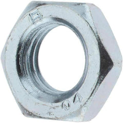 Value Collection - M12x1.50 Metric Fine Steel Right Hand Hex Jam Nut - 19mm Across Flats, 6mm High, Zinc-Plated Finish - Exact Industrial Supply