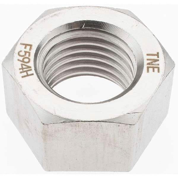 Value Collection - 1-1/4 - 7 UNC Stainless Steel Right Hand Hex Nut - 1-7/8" Across Flats, 1-1/16" High, Uncoated - Exact Industrial Supply