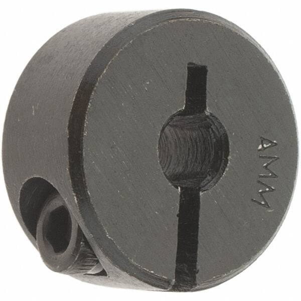Value Collection - 4mm Bore, Steel, One Piece Clamp Collar - 11/16" Outside Diam - Exact Industrial Supply
