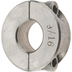 Value Collection - 9/16" Bore, Stainless Steel, Two Piece Shaft Collar - 1-5/16" Outside Diam, 7/16" Wide - Exact Industrial Supply