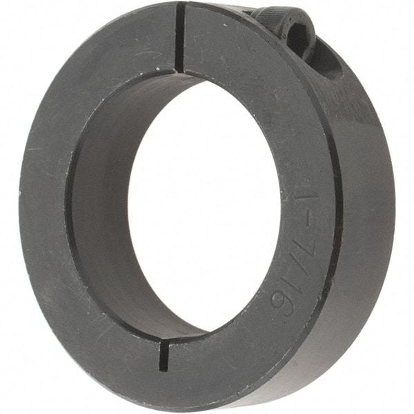 Value Collection - 1-7/16" Bore, Steel, One Piece Clamp Collar - 2-1/4" Outside Diam, 9/16" Wide - Exact Industrial Supply