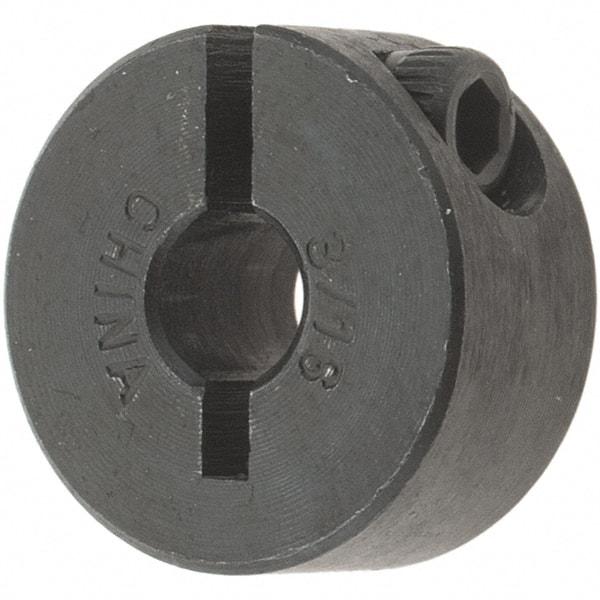Value Collection - 3/16" Bore, Steel, One Piece Clamp Collar - 11/16" Outside Diam, 5/16" Wide - Exact Industrial Supply