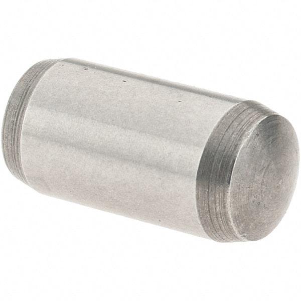 Value Collection - 6mm Diam x 12mm Pin Length Alloy Steel Dowel Pin - 1 Rounded & 1 Threaded End - Exact Industrial Supply