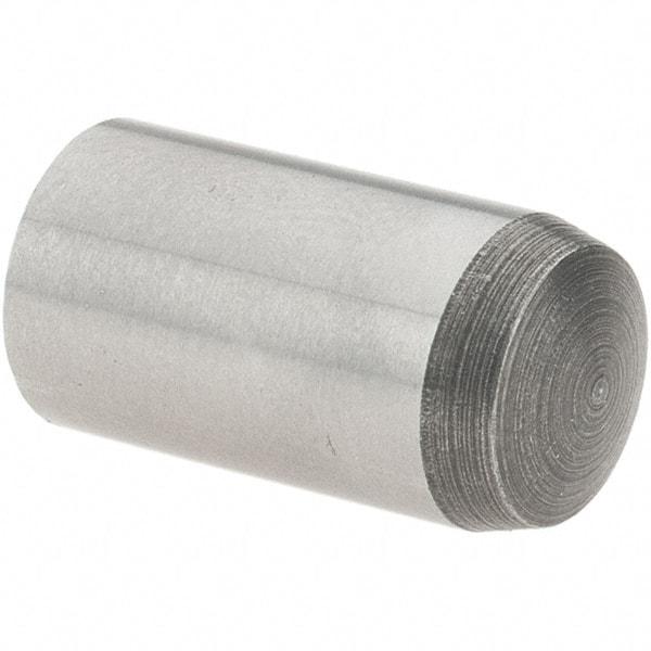 Value Collection - 8mm Diam x 16mm Pin Length Grade 8 Alloy Steel Precision Dowel Pin - Bright Finish, 1 Rounded End - Exact Industrial Supply