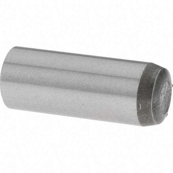 Value Collection - 6mm Diam x 16mm Pin Length Grade 8 Alloy Steel Precision Dowel Pin - Bright Finish, 1 Rounded End - Exact Industrial Supply