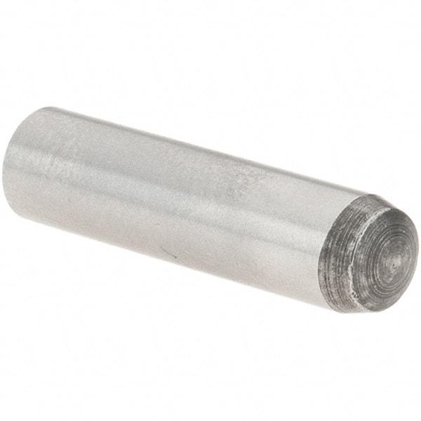 Value Collection - 6mm Diam x 24mm Pin Length Grade 8 Alloy Steel Precision Dowel Pin - Bright Finish, 1 Rounded End - Exact Industrial Supply
