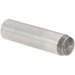 Value Collection - 6mm Diam x 24mm Pin Length Grade 8 Alloy Steel Precision Dowel Pin - Bright Finish, 1 Rounded End - Exact Industrial Supply