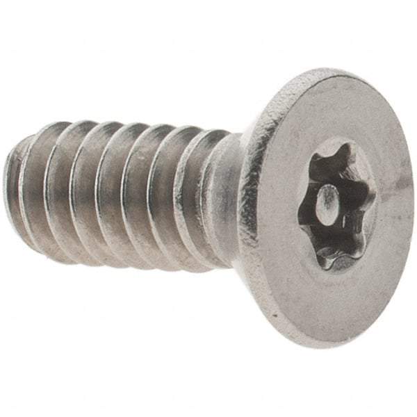 Value Collection - #10-24 UNC Pin In Torx Drive, Flat Screw - Grade 18-8 Stainless Steel, Uncoated, 1/2" OAL - Exact Industrial Supply