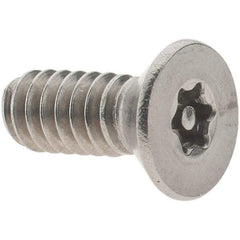 Value Collection - #10-24 UNC Pin In Torx Drive, Flat Screw - Grade 18-8 Stainless Steel, Uncoated, 1/2" OAL - Exact Industrial Supply