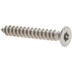 Value Collection - #18 Flat Head Pin In Torx Sheet Metal Screw - Stainless Steel, 1" OAL, Grade 18-8, T10 Drive - Exact Industrial Supply
