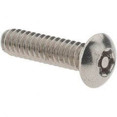 Value Collection - #10-24 UNC Pin In Torx Drive, Button Screw - Grade 18-8 Stainless Steel, Uncoated, 3/4" Length Under Head - Exact Industrial Supply