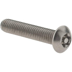 Value Collection - #10-32 UNF Pin In Torx Drive, Button Screw - Grade 18-8 Stainless Steel, Uncoated, 1" Length Under Head - Exact Industrial Supply