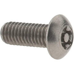 Value Collection - #10-32 UNF Pin In Torx Drive, Button Screw - Grade 18-8 Stainless Steel, Uncoated, 1/2" Length Under Head - Exact Industrial Supply