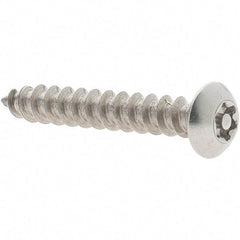 Value Collection - #10 Button Head Torx Sheet Metal Screw - Stainless Steel, 1-1/4" Length Under Head, Grade 18-8, T25 Drive - Exact Industrial Supply