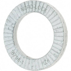 Value Collection - 0.7677" OD, Zinc Flake, Wedge Lock Washer - Grade 2, 0.5039 to 0.5197" ID - Exact Industrial Supply